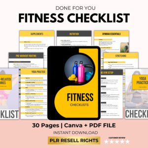 Ultimate Fitness Checklist Printable Bundle – Full PLR & Resell Rights Included