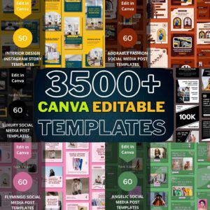 3500+ Editable Canva Social Media Templates Bundle with PLR & MRR – Instagram, Facebook & Marketing Designs