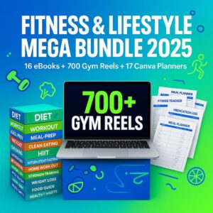 Fitness Empire Bundle™ | 700+ Viral Gym Reels, 16 eBooks & Canva Planners (PLR & MRR)